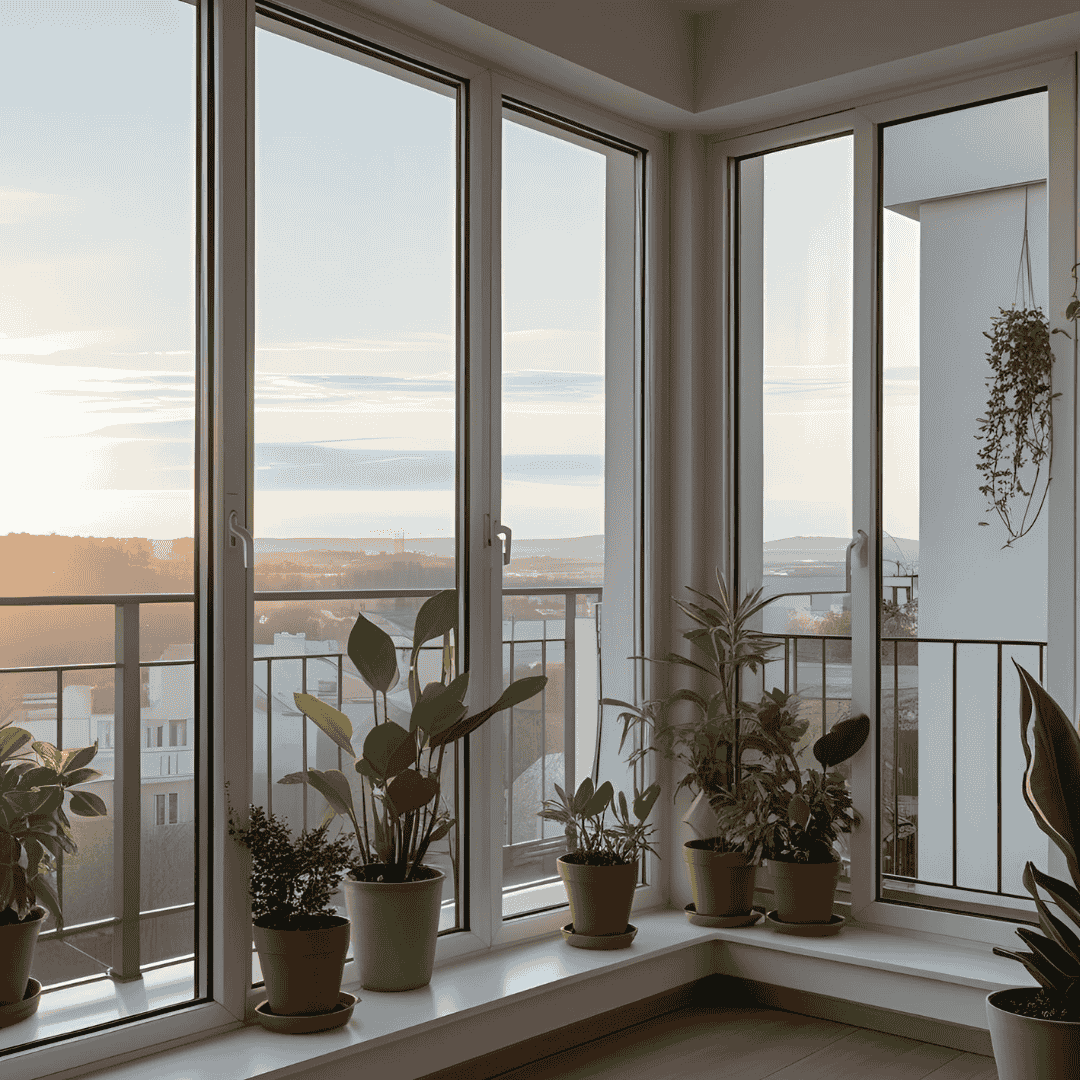 Stylish 3 Track uPVC Sliding Window with Mosquito Mesh in Madurai