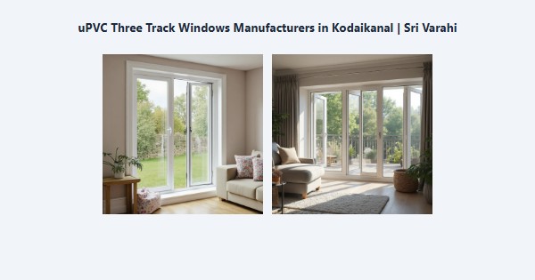 Best uPVC Three Track Windows Manufacturers in Kodaikanal | Sri Varahi
