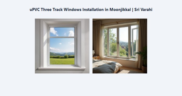 Cheap uPVC Three Track Windows Installation in Moonjikkal, Kodaikanal | Sri Varahi