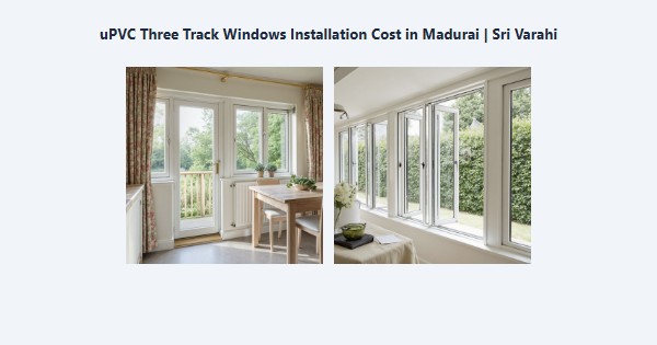 Top uPVC Three Track Windows Installation Cost in Madurai | Sri Varahi