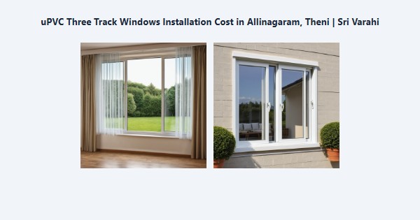uPVC Three Track Windows Installation Cost in Allinagaram, Theni | Sri Varahi