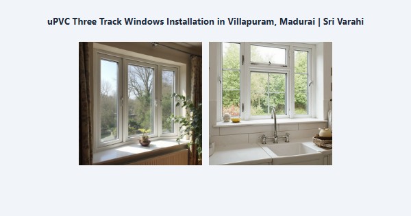 uPVC Three Track Windows Installation in Villapuram, Madurai | Sri Varahi